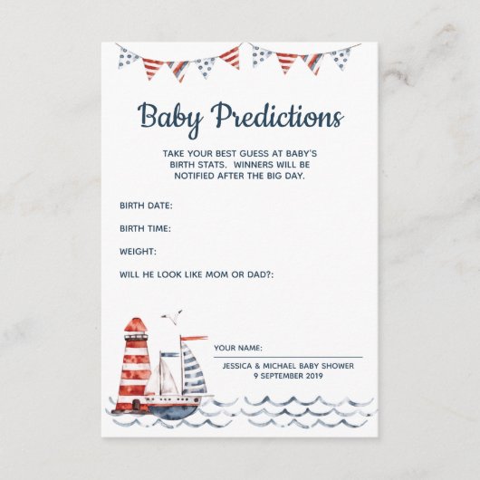 Ahoy Het is een Kaart van de Nautical Baby Predict (Voorkant)