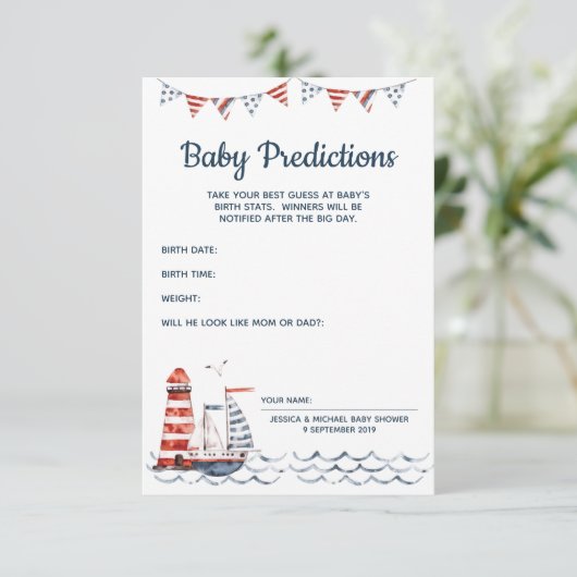 Ahoy Het is een Kaart van de Nautical Baby Predict (Staand voorkant)