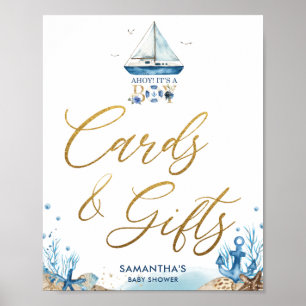 Ahoy Het is een Kaart van een jongen Nautical Baby Poster