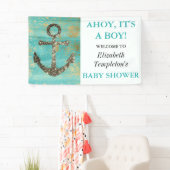 Ahoy Het is een Man Nautical Anchor Ocean Baby Spandoek (Insitu)