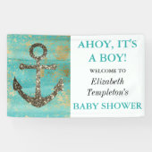 Ahoy Het is een Man Nautical Anchor Ocean Baby Spandoek (Horizontaal)
