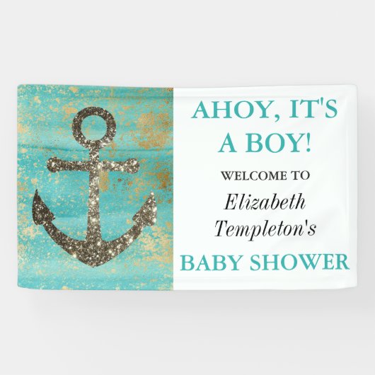 Ahoy Het is een Man Nautical Anchor Ocean Baby Spandoek (Horizontaal)