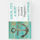 Ahoy Het is een Man Nautical Anchor Ocean Baby Spandoek (Verticaal)