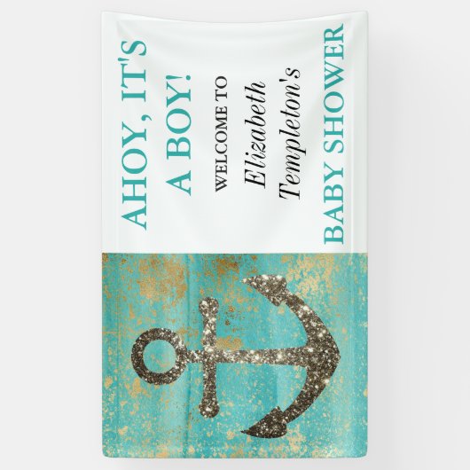 Ahoy Het is een Man Nautical Anchor Ocean Baby Spandoek (Verticaal)