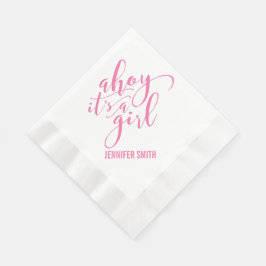 Ahoy Het is een meisje nautisch Baby shower Sip an Servet