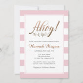 Ahoy! Het is een meisje nautisch Baby shower uitno Kaart (Voorkant)