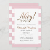 Ahoy! Het is een meisje nautisch Baby shower uitno Kaart (Voorkant / Achterkant)