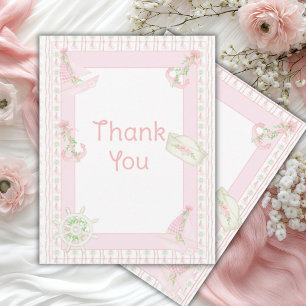 Ahoy Het is een meisje nautisch Bedankkaart