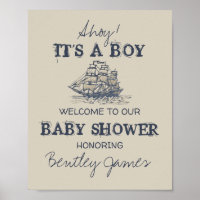 Ahoy. Het is een  nautisch baby shower van een jon