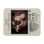 Ahoy. Het is een  nautische baby aankondiging van  Magneet (Horizontaal)