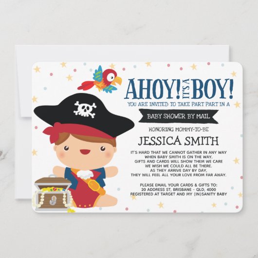 Ahoy Het is een padvinder Baby shower per post Kaart (Voorkant)