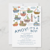 AHOY! Het is een padvinder Nautisch Baby shower Kaart (Voorkant)