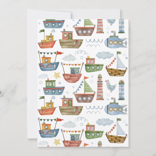 AHOY! Het is een padvinder Nautisch Baby shower Kaart (Achterkant)