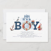 Ahoy Het is een padvinder Nautisch Baby shower Kaart (Voorkant)