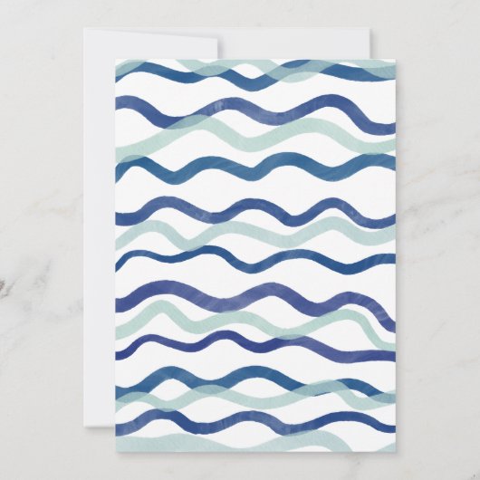 Ahoy, het is een stinkend blauw rood baby shower. kaart (Achterkant)