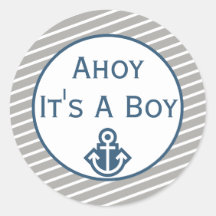 Ahoy Het is een Tjonge Baby shower Sticker