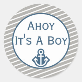 Ahoy Het is een Tjonge Baby shower Sticker