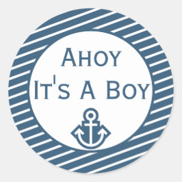 Ahoy Het is een Tjonge Baby shower Sticker