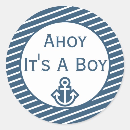 Ahoy Het is een Tjonge Baby shower Sticker (Voorkant)