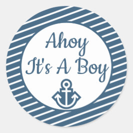 Ahoy Het is een Tjonge Baby shower Sticker