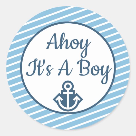 Ahoy Het is een Tjonge Baby shower Sticker (Voorkant)