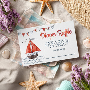 Ahoy Het is een Tjonge Nautical Baby shower Diaper Informatiekaartje