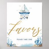 Ahoy Het is een Tjonge Nautical Baby shower Favors Poster (Voorkant)