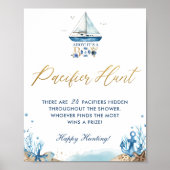 Ahoy Het is een Tjonge Nautical Baby shower Pacifi Poster (Voorkant)