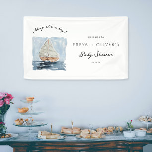 Ahoy Het is een Tjonge Nautical Baby shower Welkom Spandoek