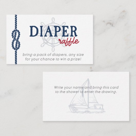 Ahoy Het is een Tjonge Nautical Shower Diaper Raff Informatiekaartje (Voorkant / Achterkant)