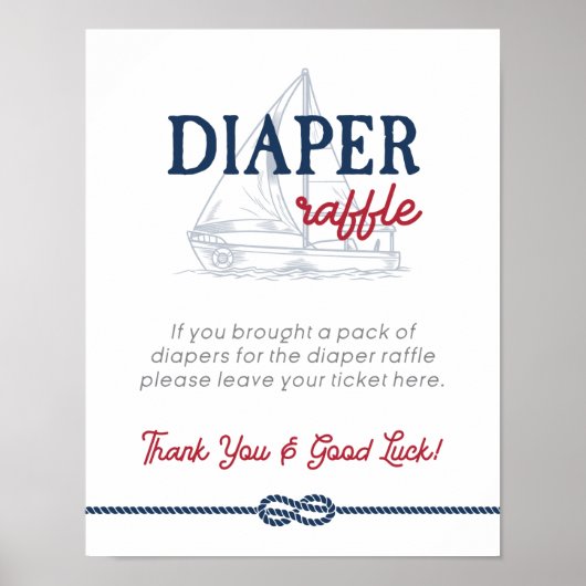 Ahoy Het is een Tjonge Nautical Shower Diaper Raff Poster (Voorkant)