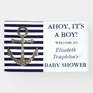 Ahoy Het is een Tjonge Nautical Thleed Baby shower Spandoek