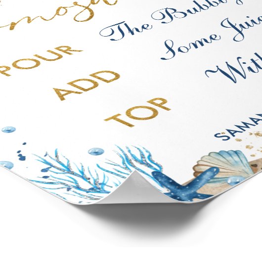 Ahoy Het is een tweelingpeuter-Baby shower Momosa  Poster (Hoek)