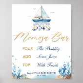 Ahoy Het is een tweelingpeuter-Baby shower Momosa  Poster (Voorkant)