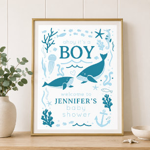 Ahoy Het is een walvisbaby voor een zeeman Jongens Poster