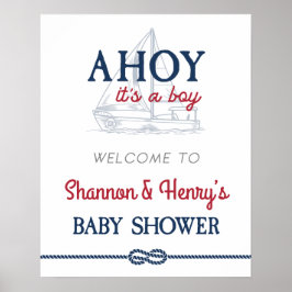Ahoy Het is een Welkomstbord van een Baby shower u Poster