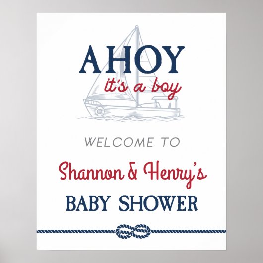 Ahoy Het is een Welkomstbord van een Baby shower u Poster (Voorkant)