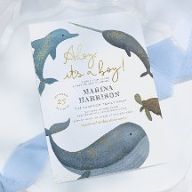 Ahoy Het is een Zee  Baby shower van een jongen Wa