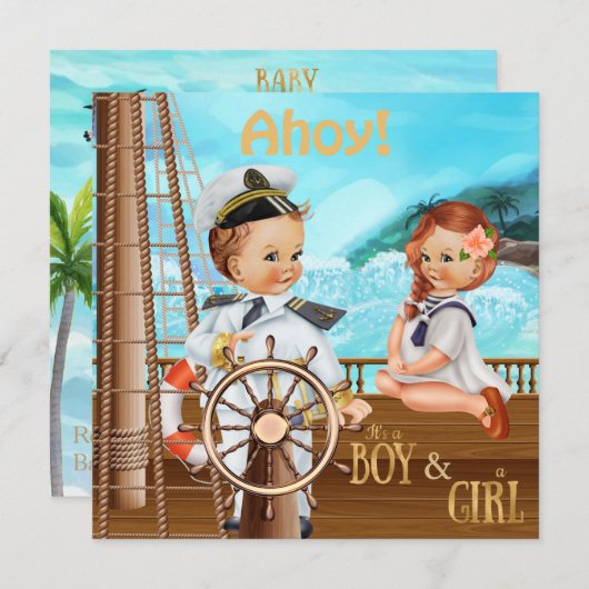 Ahoy Het is Twins Kaart (Voorkant / Achterkant)