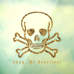 Ahoy, ik heb hartelijke gevoelens! Pirate Gold Sk Raamsticker