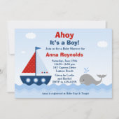 Ahoy is een Baby shower-uitnodiging Kaart (Voorkant)