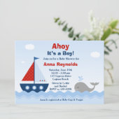 Ahoy is een Baby shower-uitnodiging Kaart (Staand voorkant)