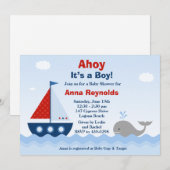 Ahoy is een Baby shower-uitnodiging Kaart (Voorkant / Achterkant)