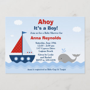 Ahoy is een Baby shower-uitnodiging Kaart