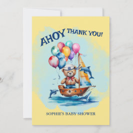 Ahoy is een Boy Nautical Theme Baby shower Bedankkaart