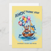 Ahoy is een Boy Nautical Theme Baby shower Bedankkaart (Voorkant / Achterkant)