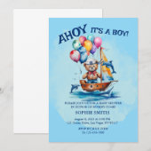 Ahoy is een Boy Nautical Theme Baby shower Kaart (Voorkant / Achterkant)