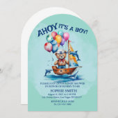 Ahoy is een Boy Nautical Theme Baby shower Kaart (Voorkant / Achterkant)