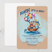 Ahoy is een Boy Nautical Theme Baby shower Kaart (Voorkant / Achterkant)