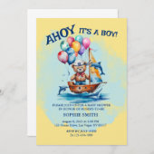 Ahoy is een Boy Nautical Theme Baby shower Kaart (Voorkant / Achterkant)